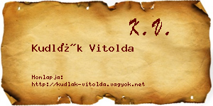 Kudlák Vitolda névjegykártya